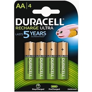Duracell Pilas Recargables AA 2400mAh 4 unidades