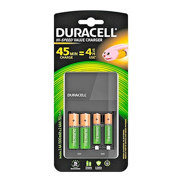Duracell Cargador de Alta Velocidad  2 Pilas AA 1300mAh