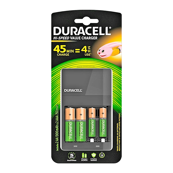 Duracell Cargador de Alta Velocidad  2 Pilas AA 1300mAh
