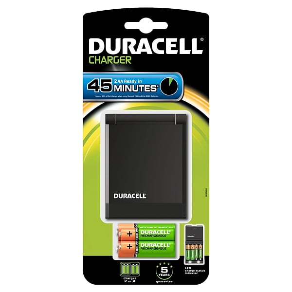 Duracell Cargador de Alta Velocidad  2 Pilas AA y 2 AAA