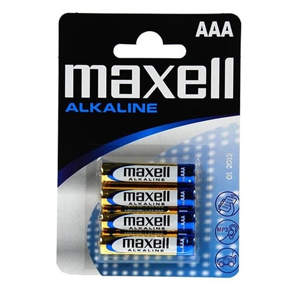 Maxell Pack 4 pilas alcalinas AAA LR03B4  Pilas