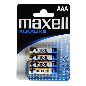 Maxell Pack 4 pilas alcalinas AAA LR03B4  Pilas
