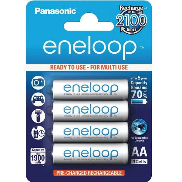 Panasonic Eneloop AA 1900mAh NiMH Pack 4  Pilas recargables