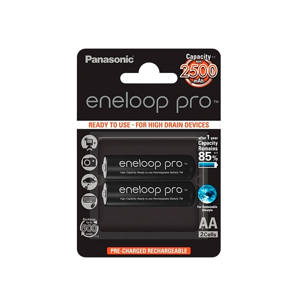 Panasonic Eneloop Pro Mignon AA 2500mAh x2  Pilas