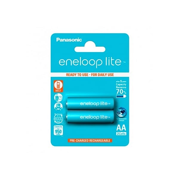 Panasonic Eneloop Lite AA 950mAh NiMH Pack 2  Pilas recargables