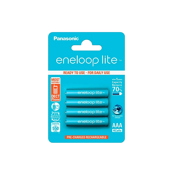 Panasonic Eneloop Lite AAA 550mAh x4  Pilas