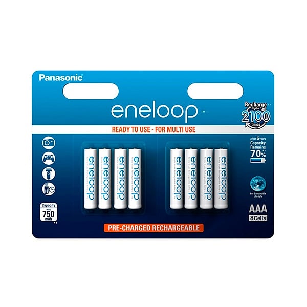 Panasonic Eneloop AAA 750mAh NiMH Pack 8  Pilas recargables