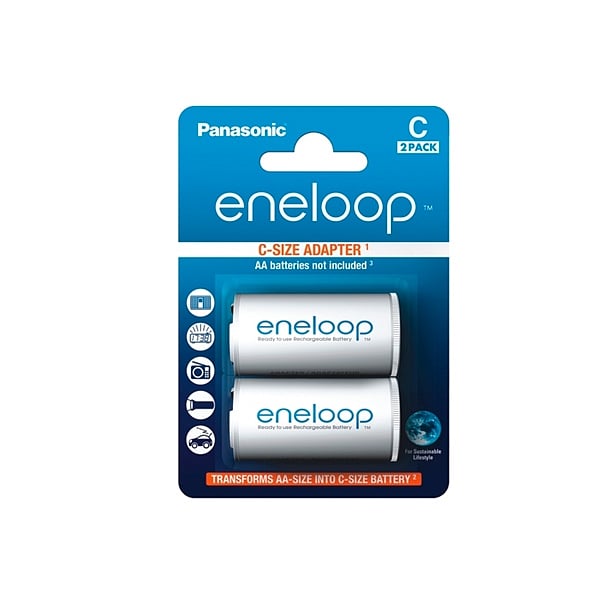 Panasonic Eneloop Adaptador de pilas AAAAA a C x2