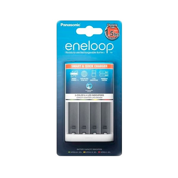 Panasonic Eneloop Cargador Smart amp Quick sin pilas