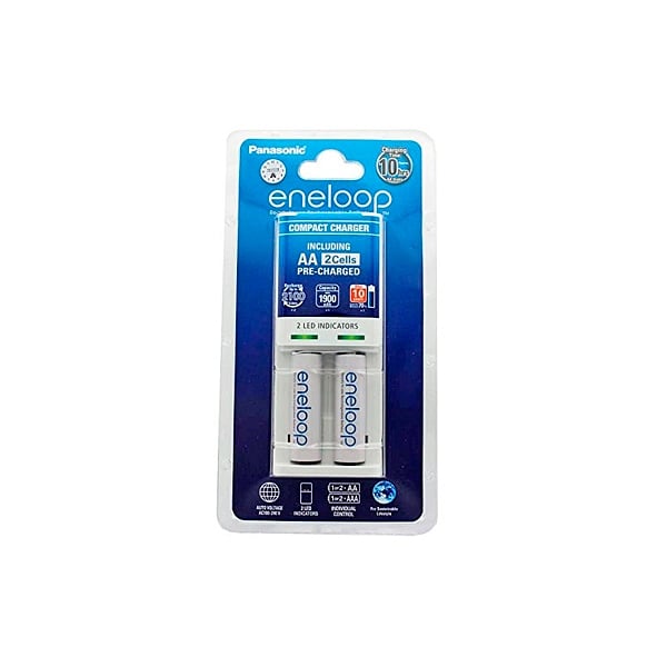 Panasonic Eneloop Cargador Compacto  2 pilas AA 1900mAh