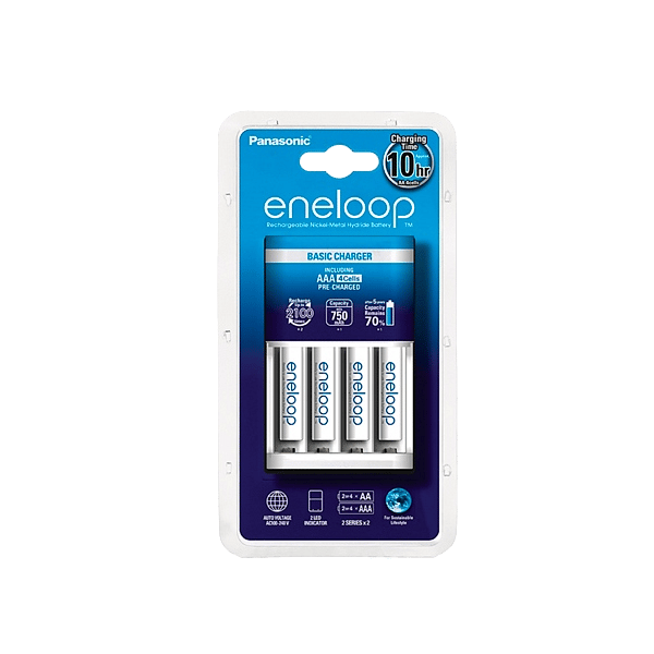 Panasonic Eneloop Cargador Básico  4 pilas AAA 750mAh