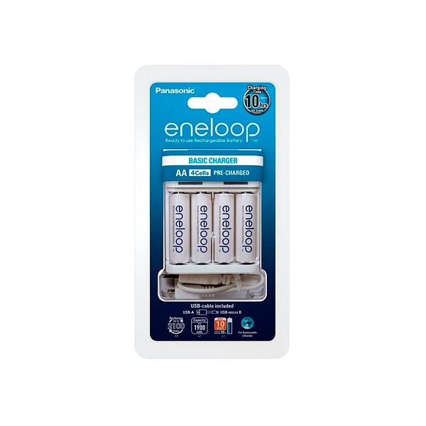 Panasonic Eneloop Cargador USB 4 pilas AA 1900mAh