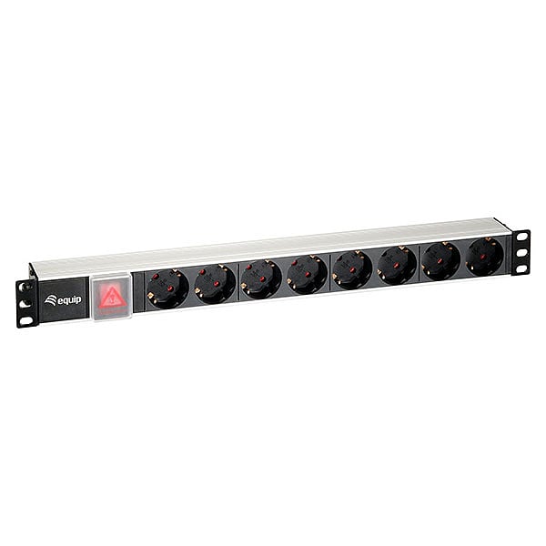 Equip 8 tomas DIN aluminio para rack 19 1U  Regleta