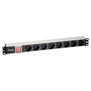 Equip 8 tomas DIN aluminio para rack 19 1U  Regleta