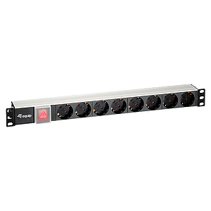 Equip 8 tomas DIN aluminio para rack 19 1U  Regleta