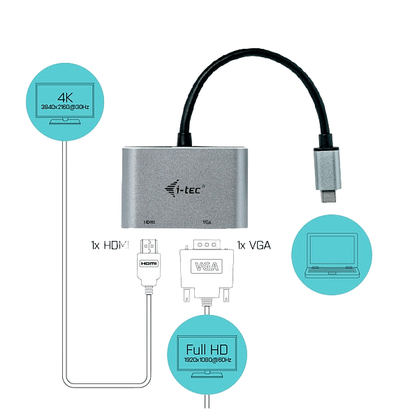 ITec USBC a HDMI VGA  Adaptador