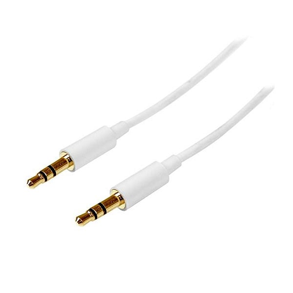 StarTechcom 2m White Slim 35mm Stereo Audio Cable
