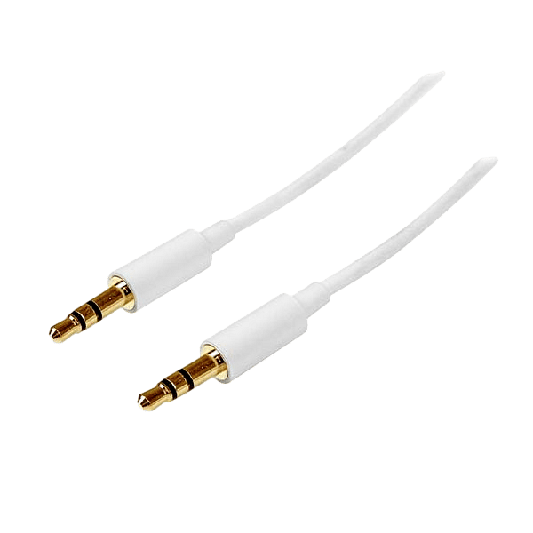 StarTechcom 2m White Slim 35mm Stereo Audio Cable