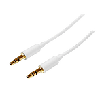 StarTechcom 2m White Slim 35mm Stereo Audio Cable