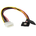 StarTechcom 12in 4 Pin Molex LP4 to 2x Latching SATA Power