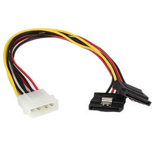 StarTechcom 12in 4 Pin Molex LP4 to 2x Latching SATA Power