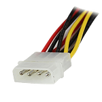 StarTechcom 12in 4 Pin Molex LP4 to 2x Latching SATA Power