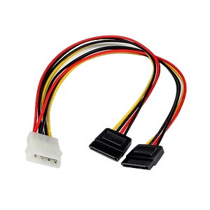 StarTechcom 12in LP4 to 2x SATA Power Y Cable Adapter