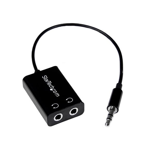 StarTechcom Black Slim Mini Jack Headphone Splitter  Cable