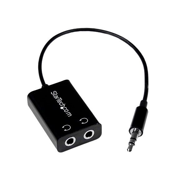 StarTechcom Black Slim Mini Jack Headphone Splitter  Cable