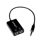 StarTechcom Black Slim Mini Jack Headphone Splitter  Cable