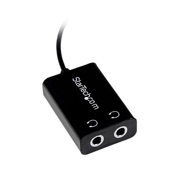 StarTechcom Black Slim Mini Jack Headphone Splitter  Cable