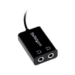StarTechcom Black Slim Mini Jack Headphone Splitter  Cable