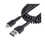 StarTechcom Cable 1m USB a Lightning Rizado MFi Negro Carga para iPhone