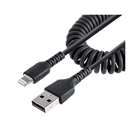 StarTech.com Cable 50cm USB a Lightning Rizado MFi Negro Carga de iPhone