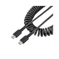 StarTech.com Cable de 50cm de Carga USB C, USB Tipo C Rizado USB 2.0