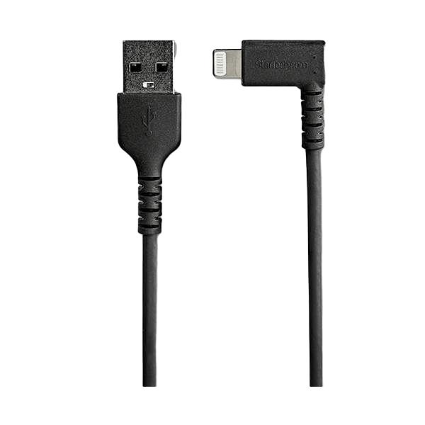 StarTechcom Cable USBA a Lightning Acodado de 1 m  Color Negro