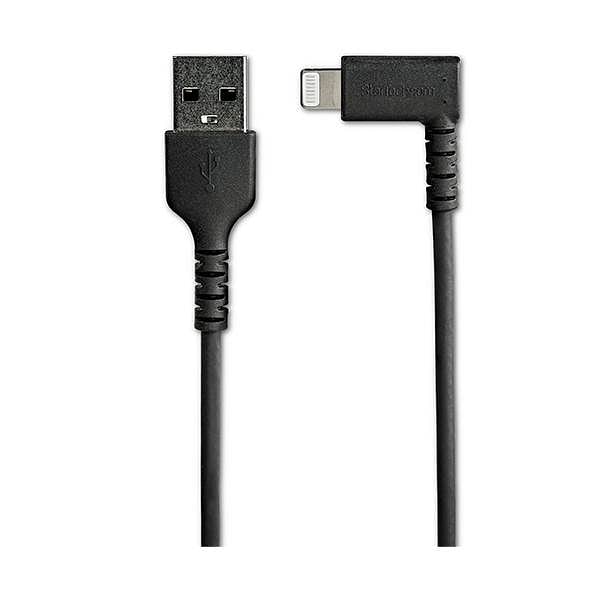 StarTechcom Cable USBA a Lightning Acodado de 2 m  Color Negro