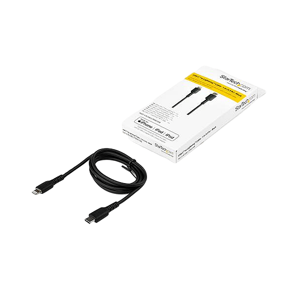 StarTechcom Cable USBC a Lightning Resistente de 1 m  de Color Negro