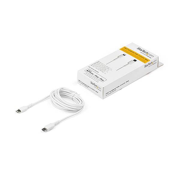 StarTechcom Cable USBC a Lightning Resistente de 2 m  de Color Blanco