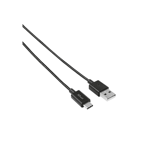 Trust 20445 USB20 Tipo C a A de 1 m Negro  Cable