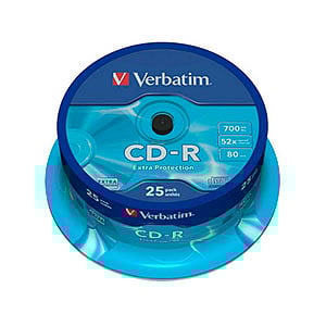 DISCO CDR BOBINA 25 52X 700MB 43432 VERBATIM