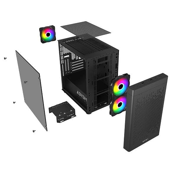 Abysm Danube INVA MX202  Caja Micro ATX Cristal Templado Negra