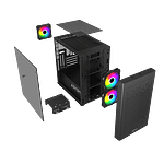 Abysm Danube INVA MX202  Caja Micro ATX Cristal Templado Negra
