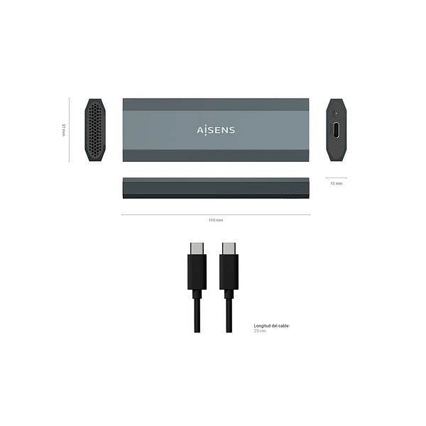 Aisens ASM2018GR M2 SATA  NVMe  USB31  10Gbps  Caja Externa SSD