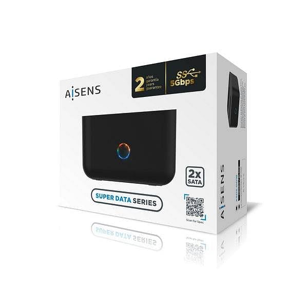 Aisens ASDSD01B 2x Discos Duros USB 30 5Gbps  Docking Station