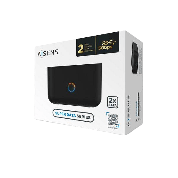 Aisens ASDSD01B 2x Discos Duros USB 30 5Gbps  Docking Station