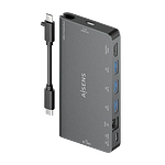 Aisens ASUC8P015GR  Dock 8 en 1  USBC a HDMI  RJ45  3x USBA  USBC  SD  Micro SD  Gris  10cm  Docking Station Aisens ASUC8P015GR  Dock 8 en 1  USBC a HDMI  RJ45  3x USBA  USBC  SD  Micro SD  Gris  10cm  Docking Station