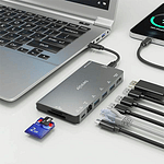 Aisens ASUC8P015GR  Dock 8 en 1  USBC a HDMI  RJ45  3x USBA  USBC  SD  Micro SD  Gris  10cm  Docking Station Aisens ASUC8P015GR  Dock 8 en 1  USBC a HDMI  RJ45  3x USBA  USBC  SD  Micro SD  Gris  10cm  Docking Station