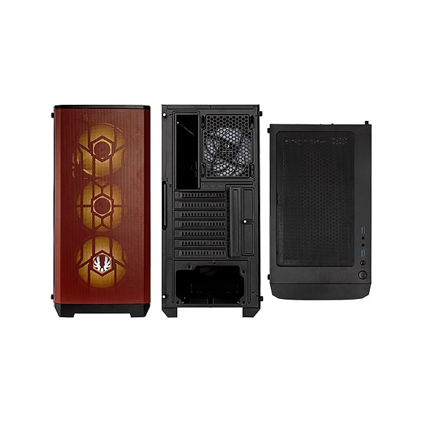BitFenix Nova Mesh SE TG Cristal Templado USB 31 ARGB NegraRoja  Caja