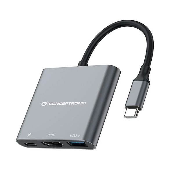 Conceptronic DONN01G 3in1 USBC HDMI 60W  Docking Station